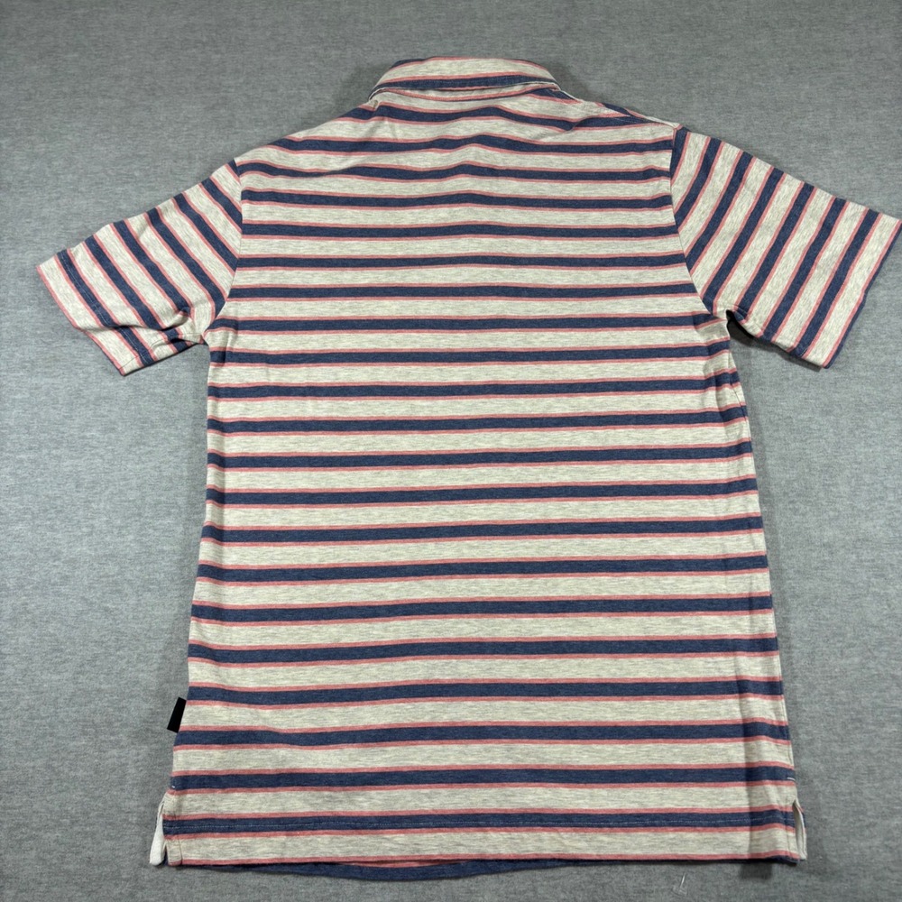 Patagonia Mens Organic Cotton Striped Polo Shirt Small‎ Grey Blue Pink 52776 - Picture 9 of 9